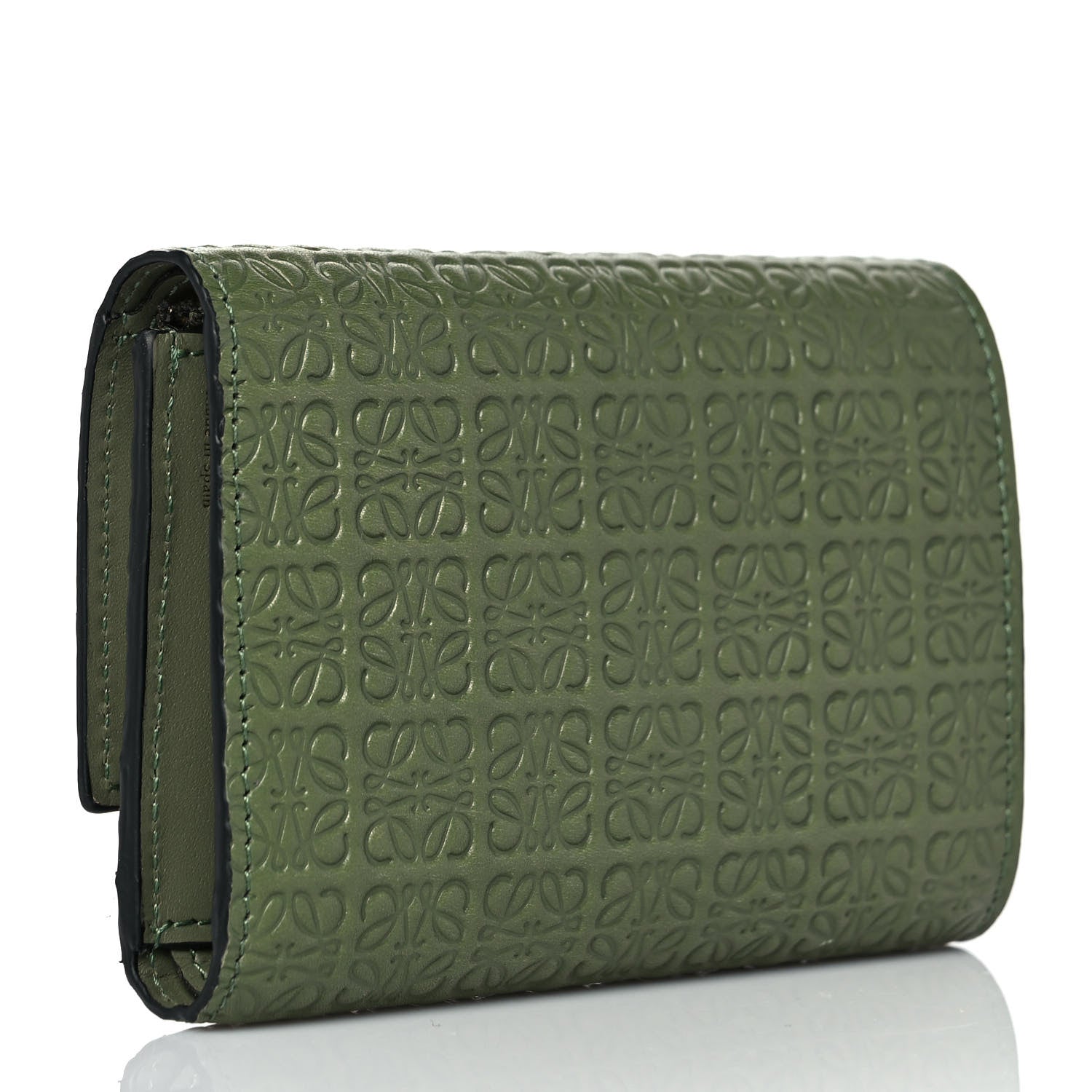 Loewe Calfskin Embossed Small Wallet Avocado 3 of 9