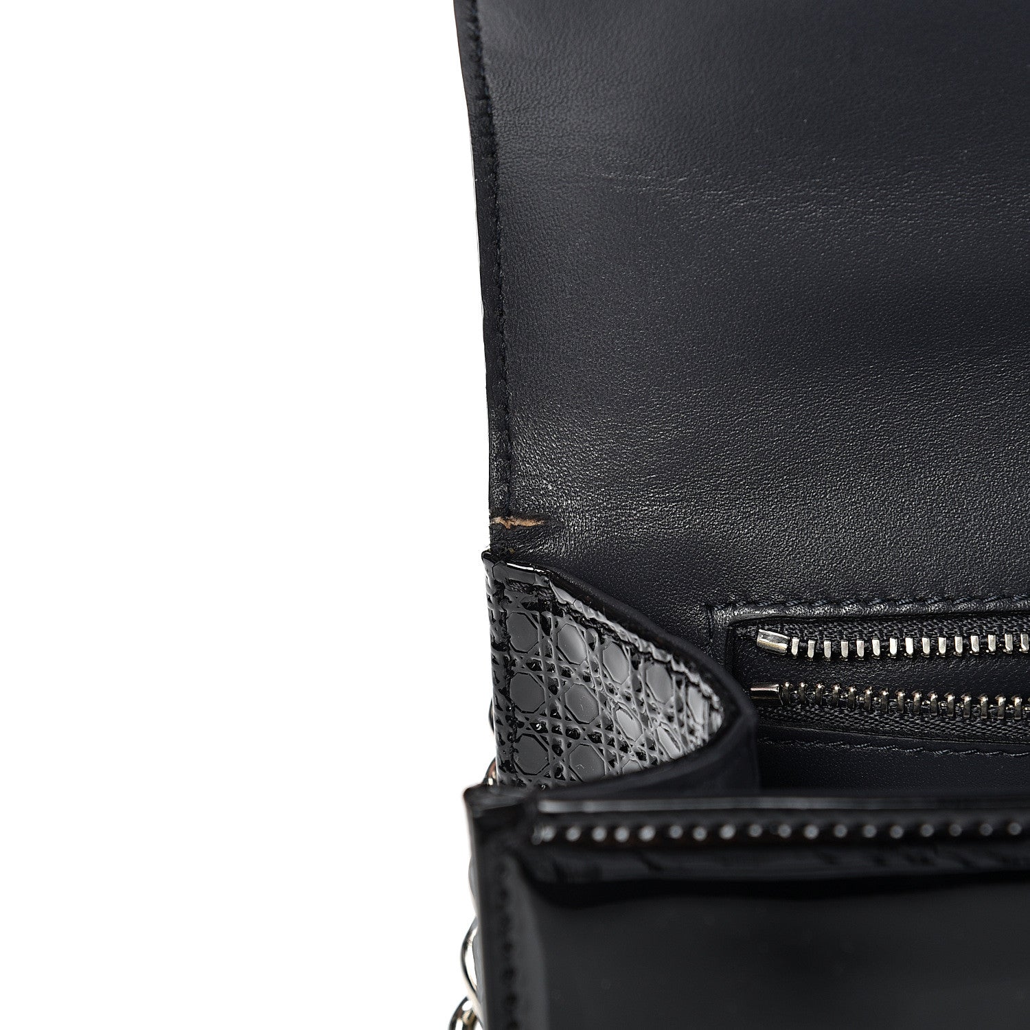 Christian Dior Patent Micro-Cannage Medium Diorama Flap Bag Black 11 of 13