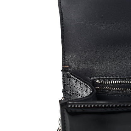 Christian Dior Patent Micro-Cannage Medium Diorama Flap Bag Black 11 of 13