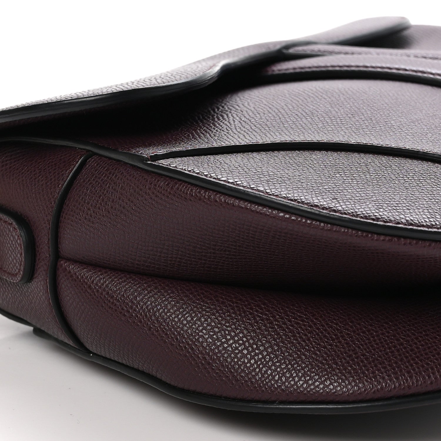 Christian Dior Grained Calfskin Saddle Bag Burgundy 9 of 10
