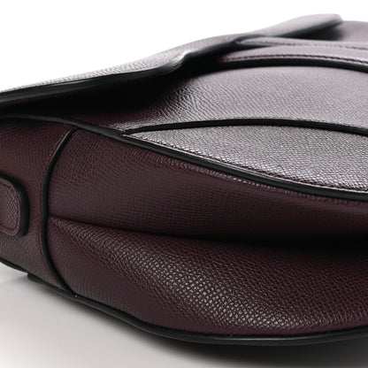 Christian Dior Grained Calfskin Saddle Bag Burgundy 9 of 10