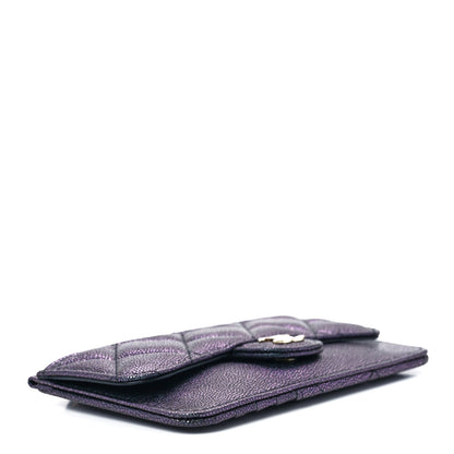 Chanel Iridescent Caviar Quilted Flap Zip Card Holder Black 4 of 13