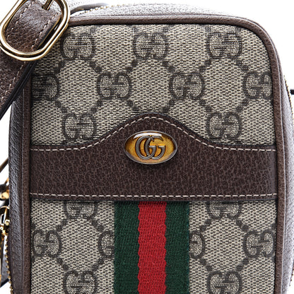 Gucci GG Supreme Monogram Web Mini Ophidia Double Zip Crossbody Bag Beige New Acero 9 of 9