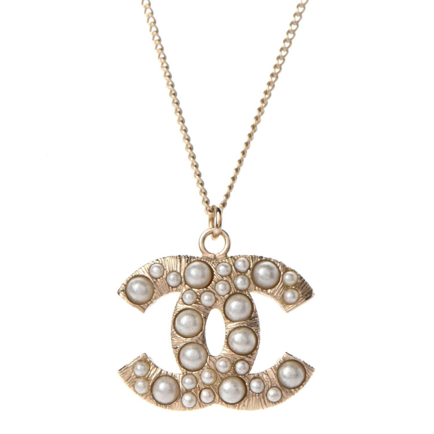 Chanel Pearl CC Pendant Necklace Gold 3 of 6