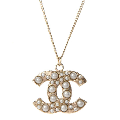 Chanel Pearl CC Pendant Necklace Gold 3 of 6