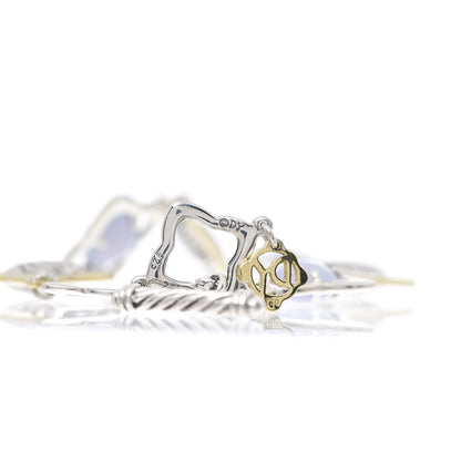 David Yurman Sterling Silver 18K Yellow Gold Chalcedony Quatrefoil Bracelet 4 of 4