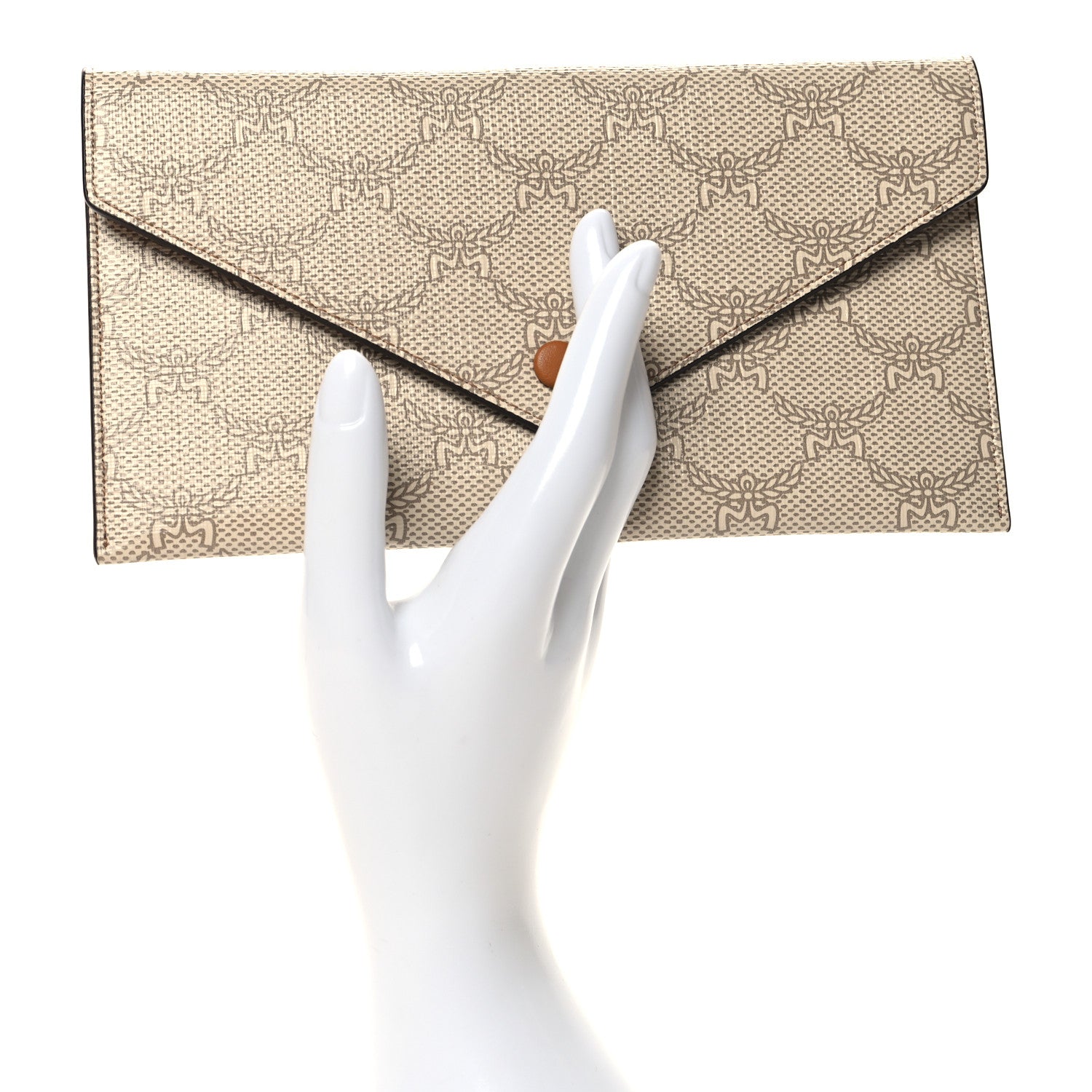MCM Lauretos Nappa Himmel Continental Pouch Oatmeal 2 of 7