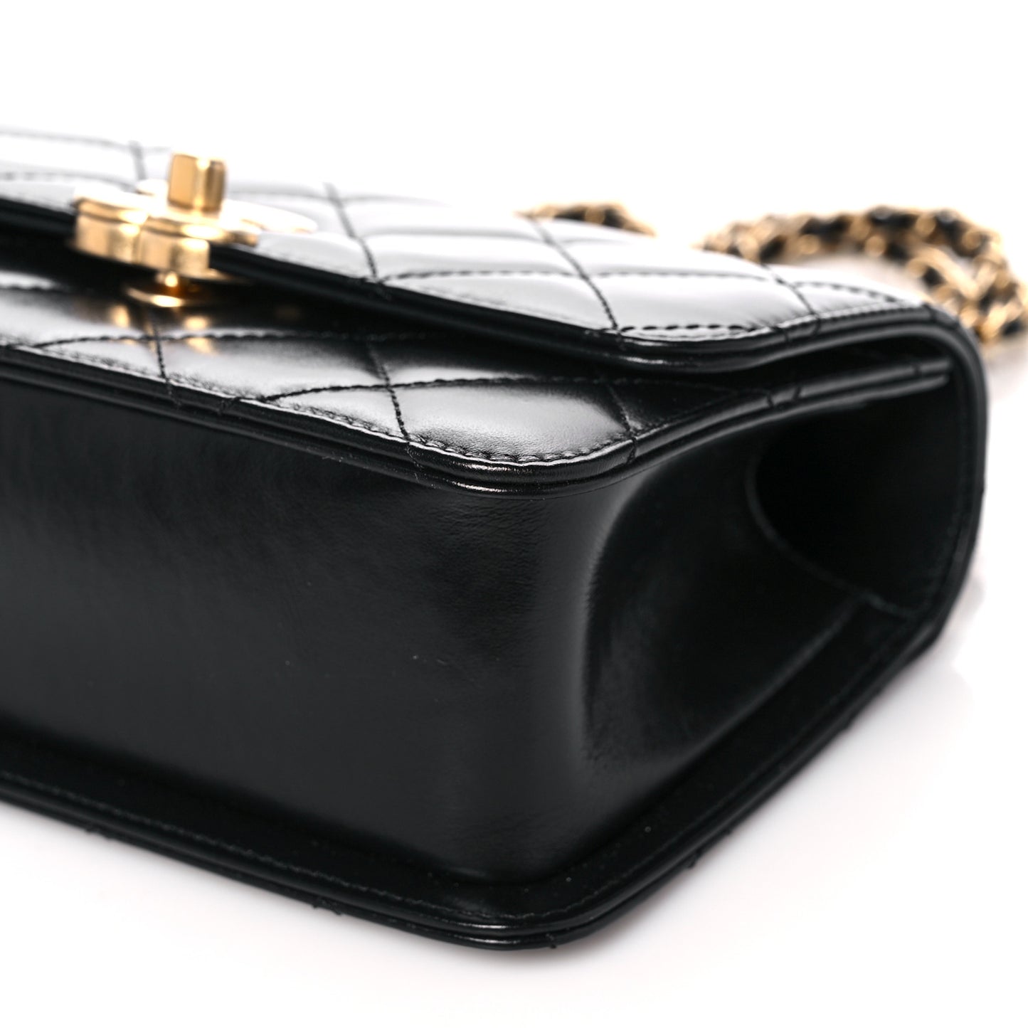 Calfskin Quilted Mini Perfect Fit Flap Black