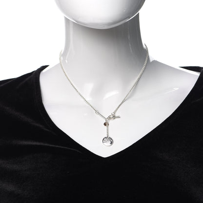 Hermes Sterling Silver 18K Rose Gold PM Ex-Libris Pendant Necklace 2 of 5