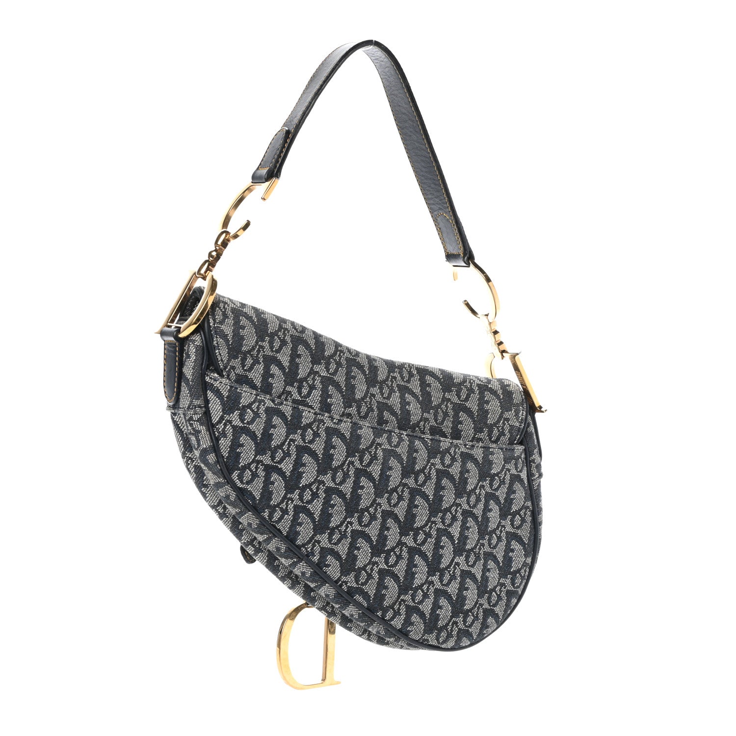 Christian Dior Monogram Saddle Bag Blue 3 of 8