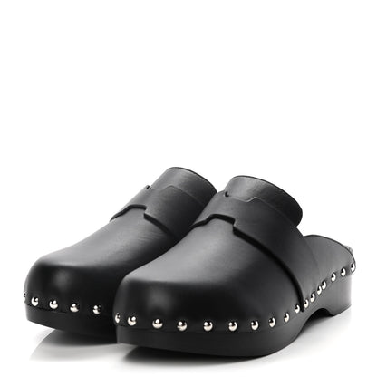 Hermes Calfskin Calya Mules 39 Black 3 of 15