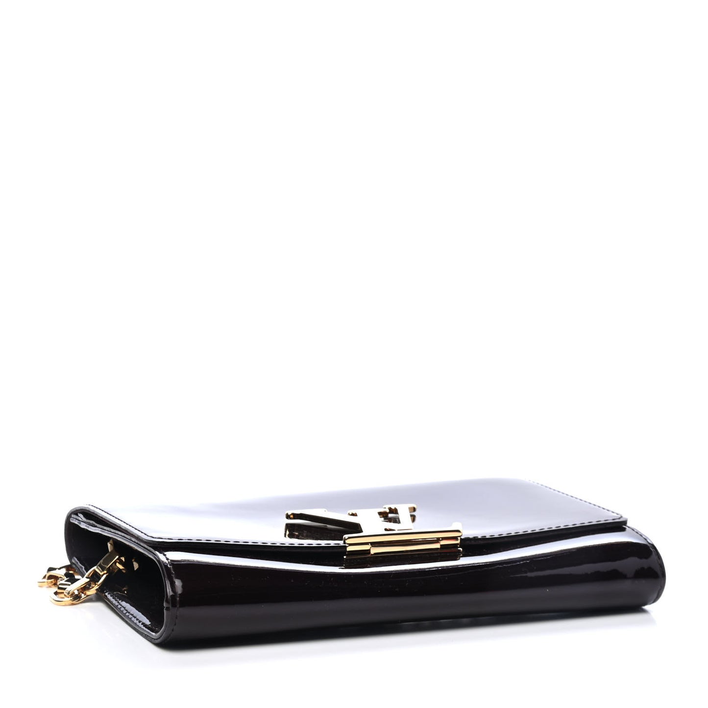 Patent Calfskin Chain Louise GM Amarante