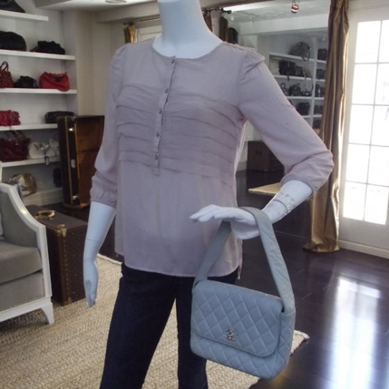 Lambskin Quilted Flap Shoulder Bag Blue