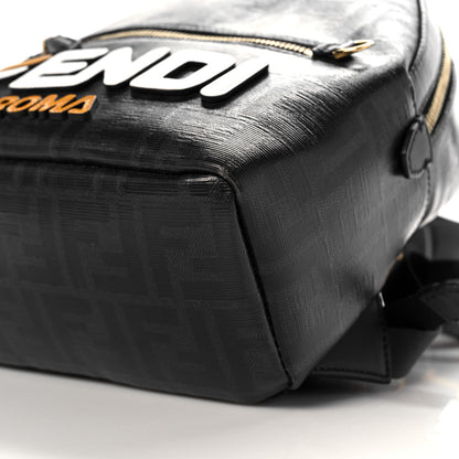 Fendi X FILA Glazed Fabric Vitello Century FF 1974 Mania Mini Backpack Black White 6 of 10