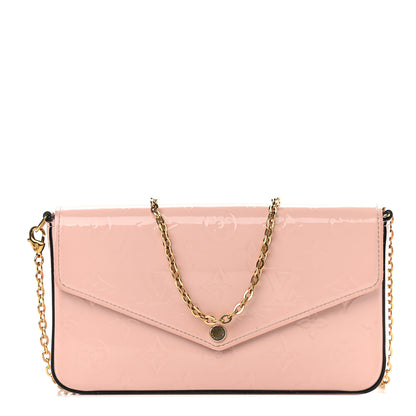 Louis Vuitton Vernis Felicie Chain Wallet Rose Ballerine 1 of 12