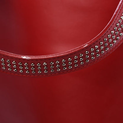 Saint Laurent Calfskin Suede Stud Reversible Shopper Tote Red 19 of 19