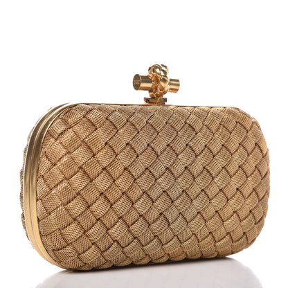 Bottega Veneta Intreccio Oro Bruciato Knot Clutch 3 of 8