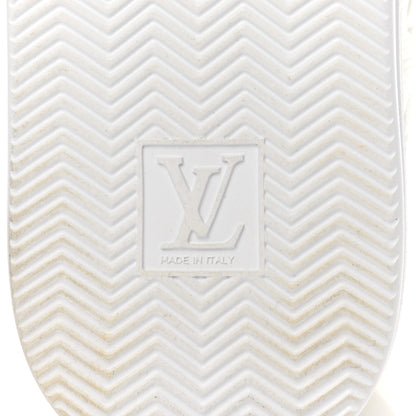 Louis Vuitton Grained Calfskin Embossed Monogram Mens Beverly Hills Sneakers 10.5 White 6 of 8