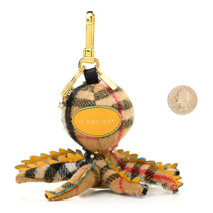 Burberry Cashmere Embellished Sally The Octopus Bag Charm Antique Yellow Multicolor 2 of 5