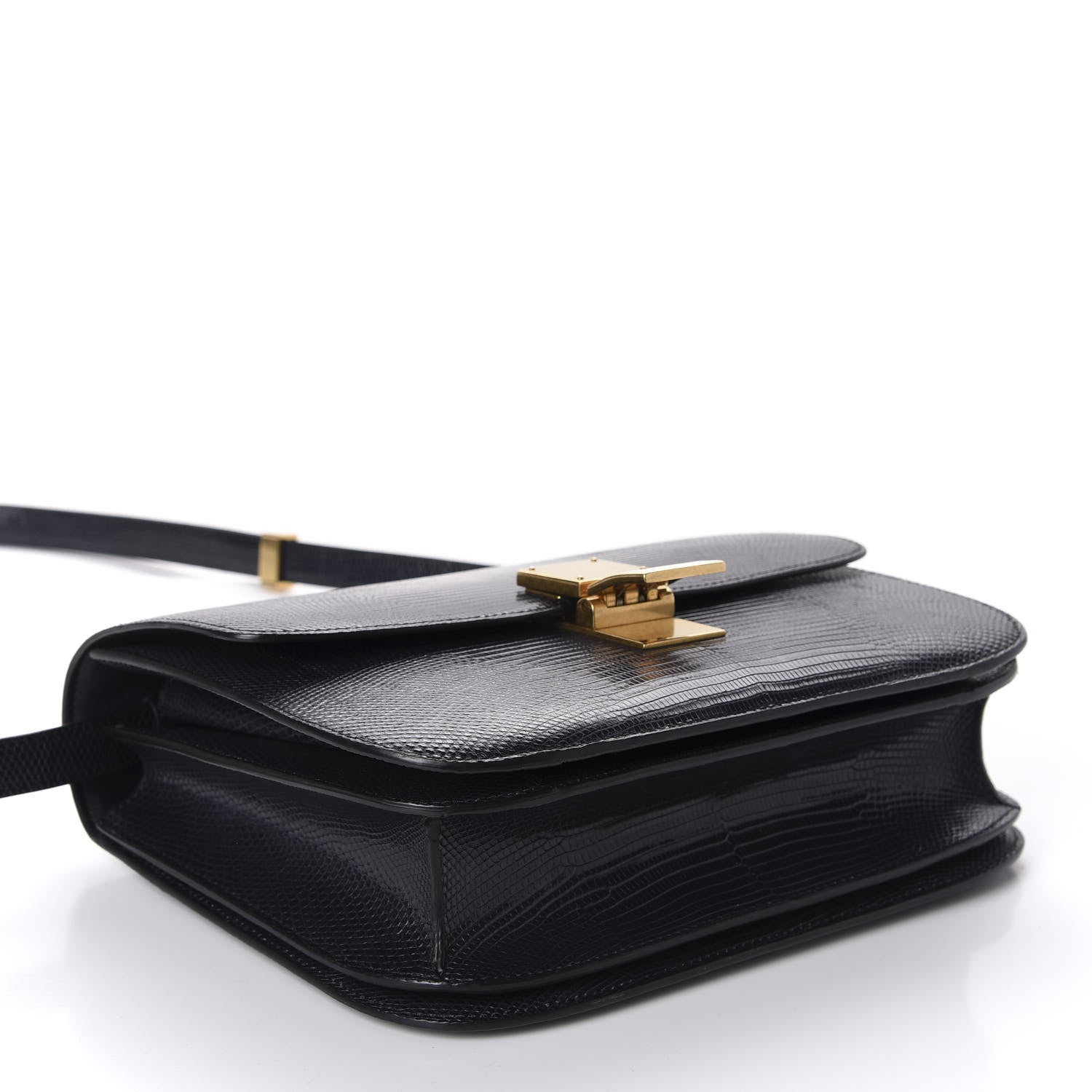 Celine Lizard Medium Classic Box Flap Bag Navy 3 of 9