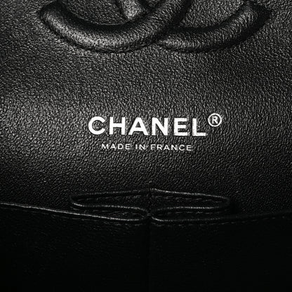Chanel Shiny Crumpled Calfskin Quilted Medium Double Flap So Black 6 of 11