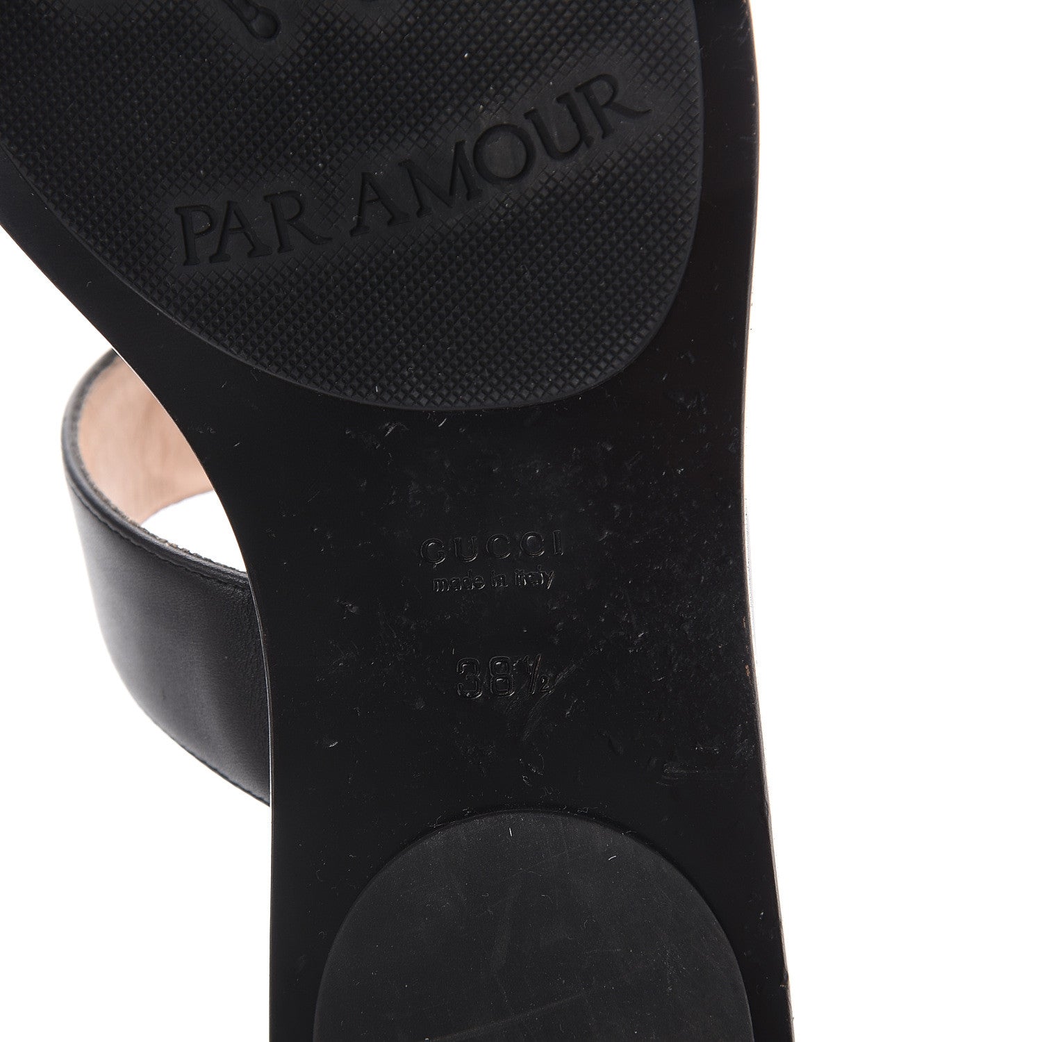 Gucci Calfskin GG Marmont Thong Sandals 38.5 Black 7 of 7