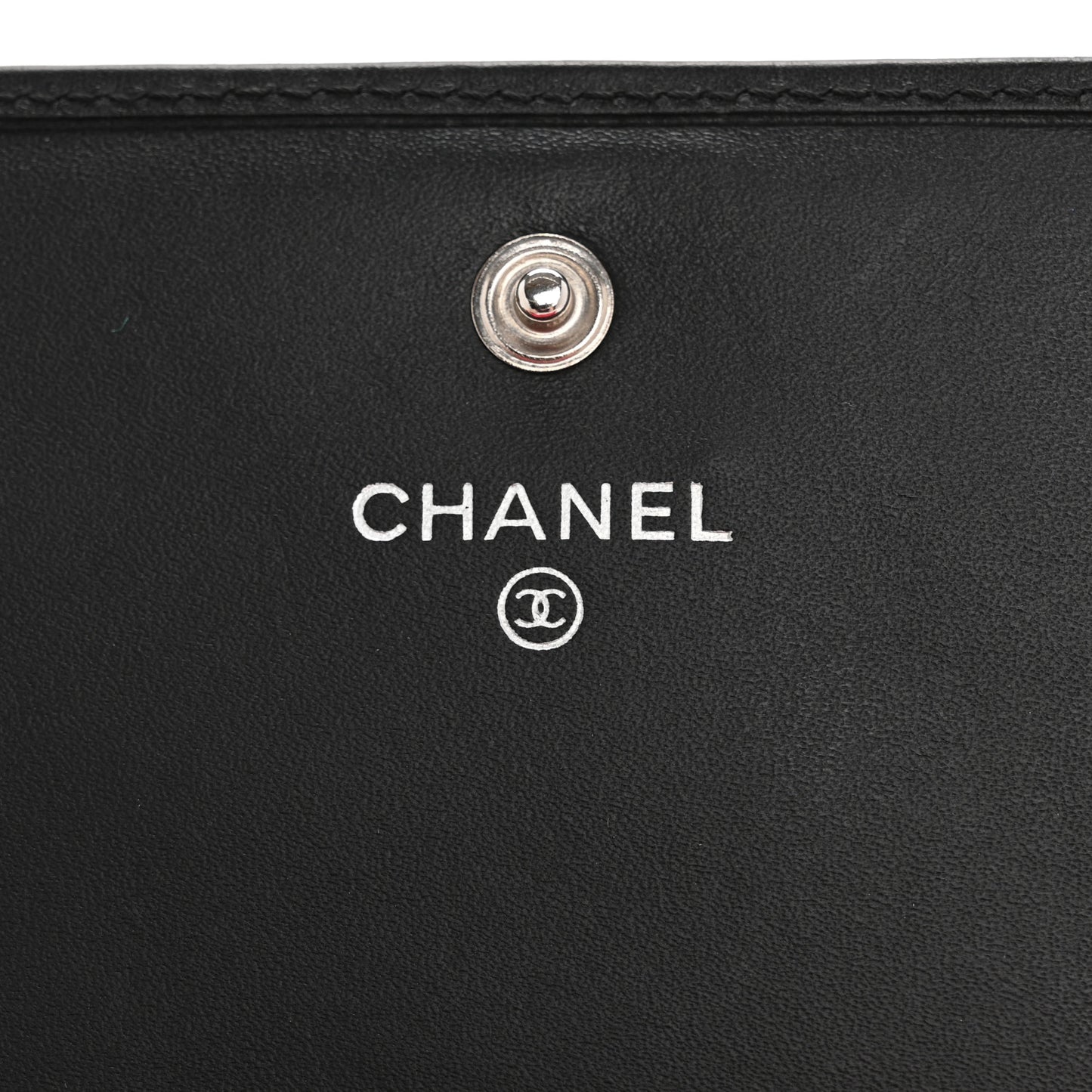 Calfskin Quilted Cambon Long Double Wallet Black