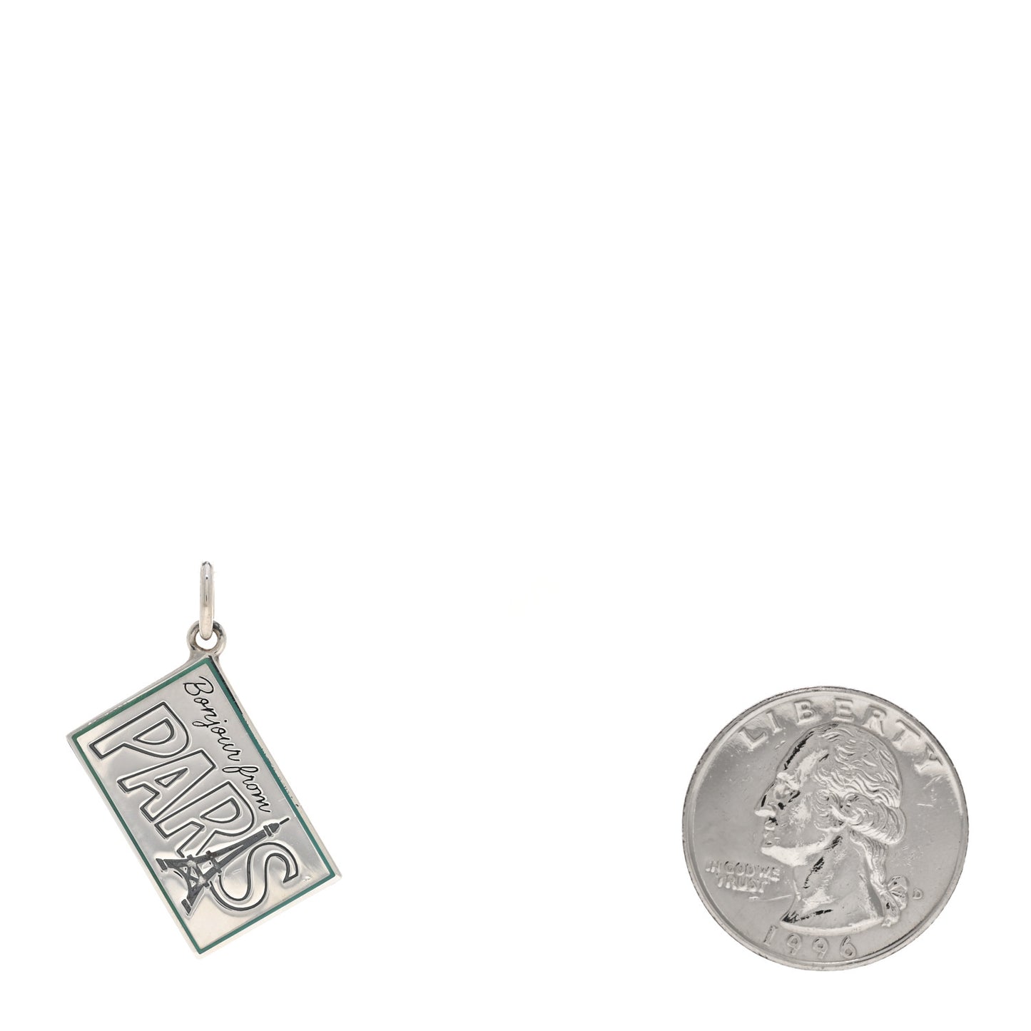 Sterling Silver Enamel Paris Postcard Charm Blue