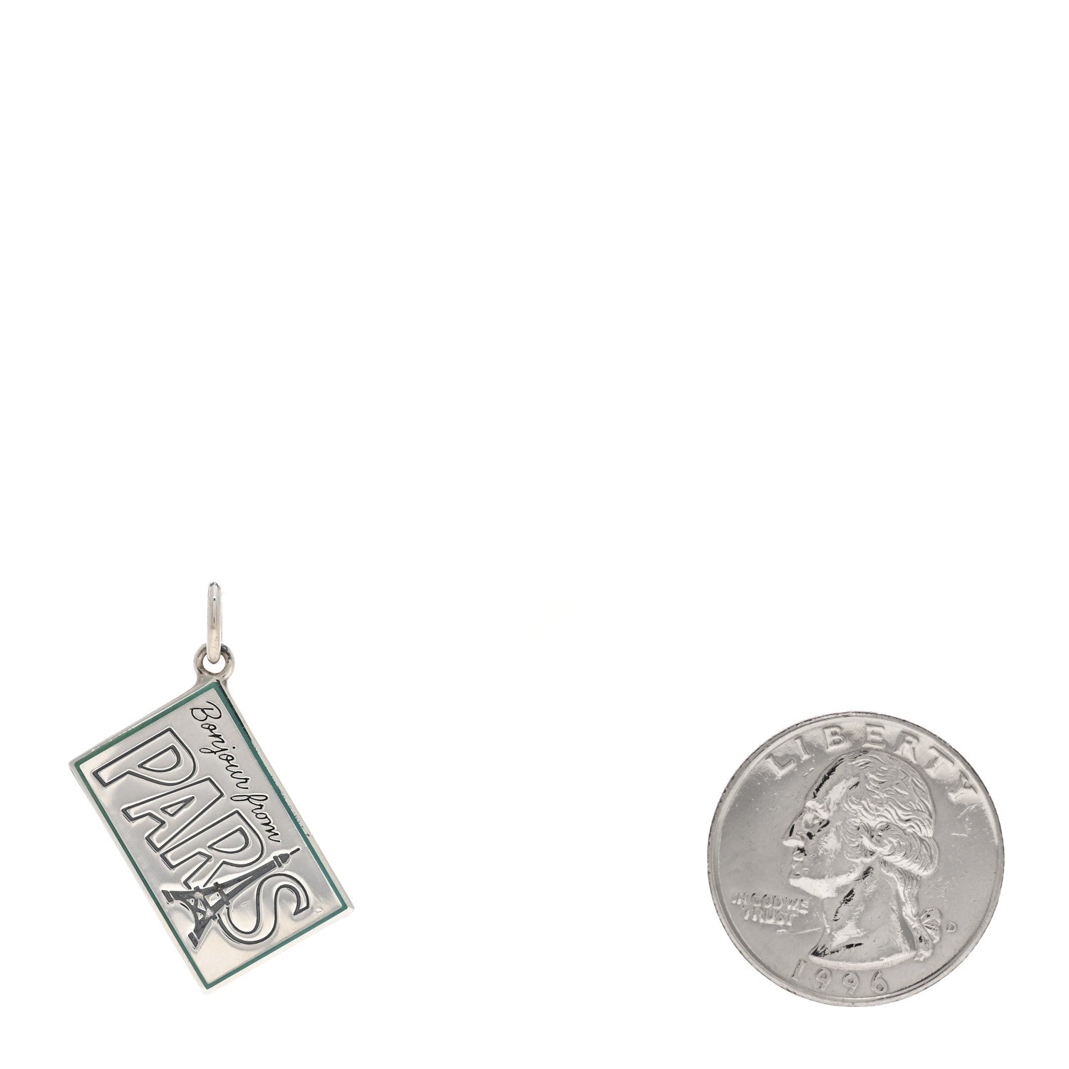 Tiffany Sterling Silver Enamel Paris Postcard Charm Blue 2 of 3