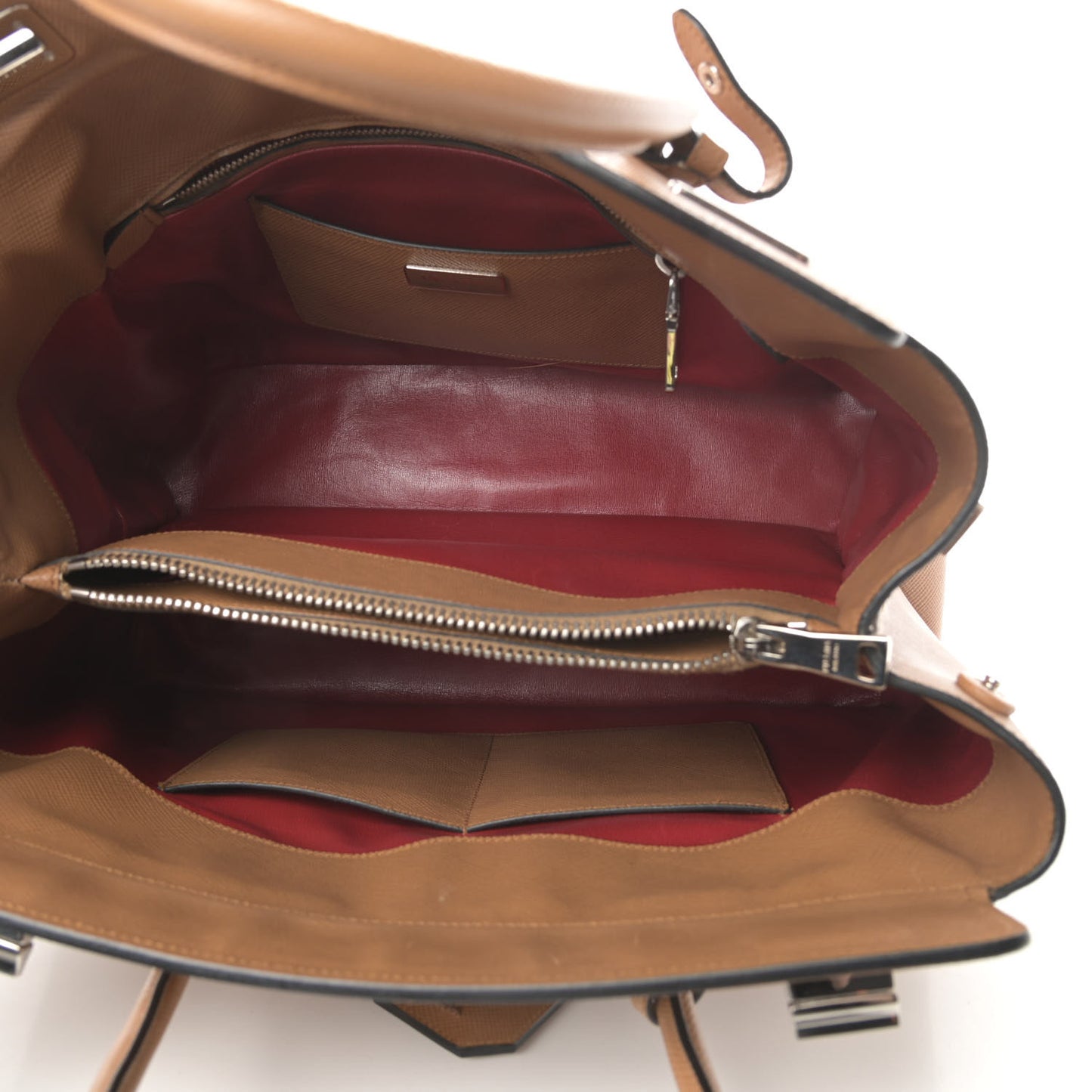 Saffiano Cuir Twin Tote Caramel