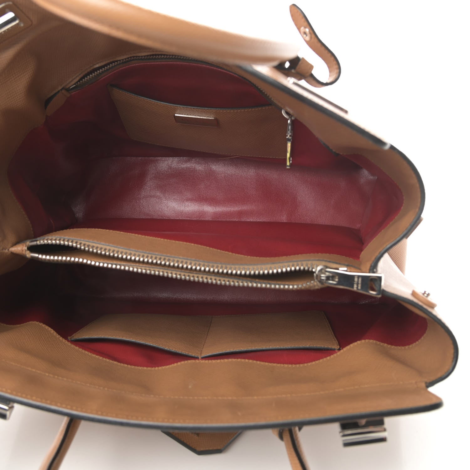 Prada Saffiano Cuir Twin Tote Caramel 5 of 18