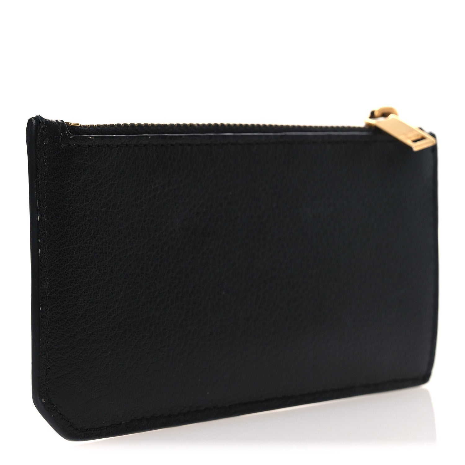 Saint Laurent Grained Calfskin Monogram 5 Fragments Zip Pouch Card Holder Black 3 of 8