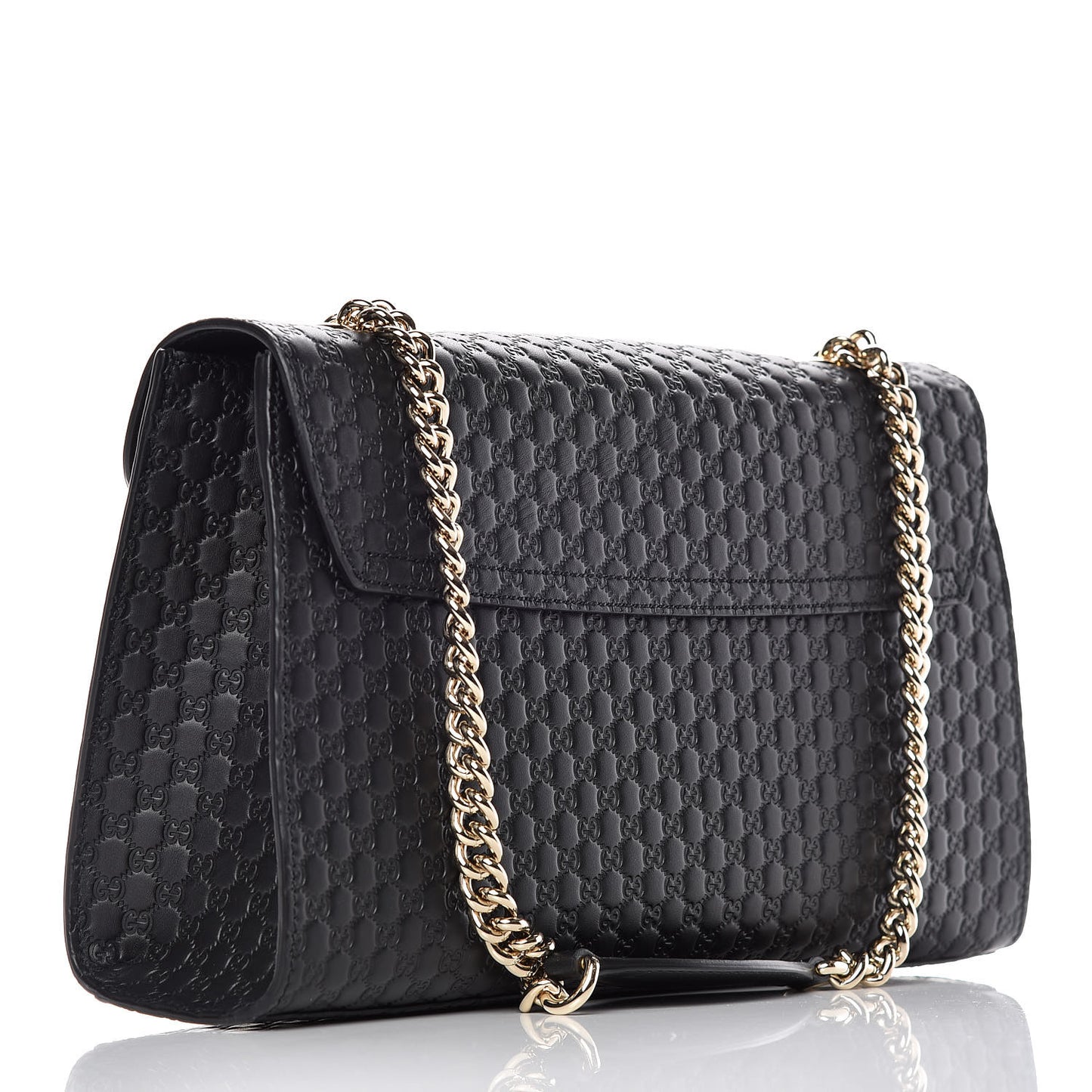Microguccissima Medium Emily Chain Shoulder Bag Black