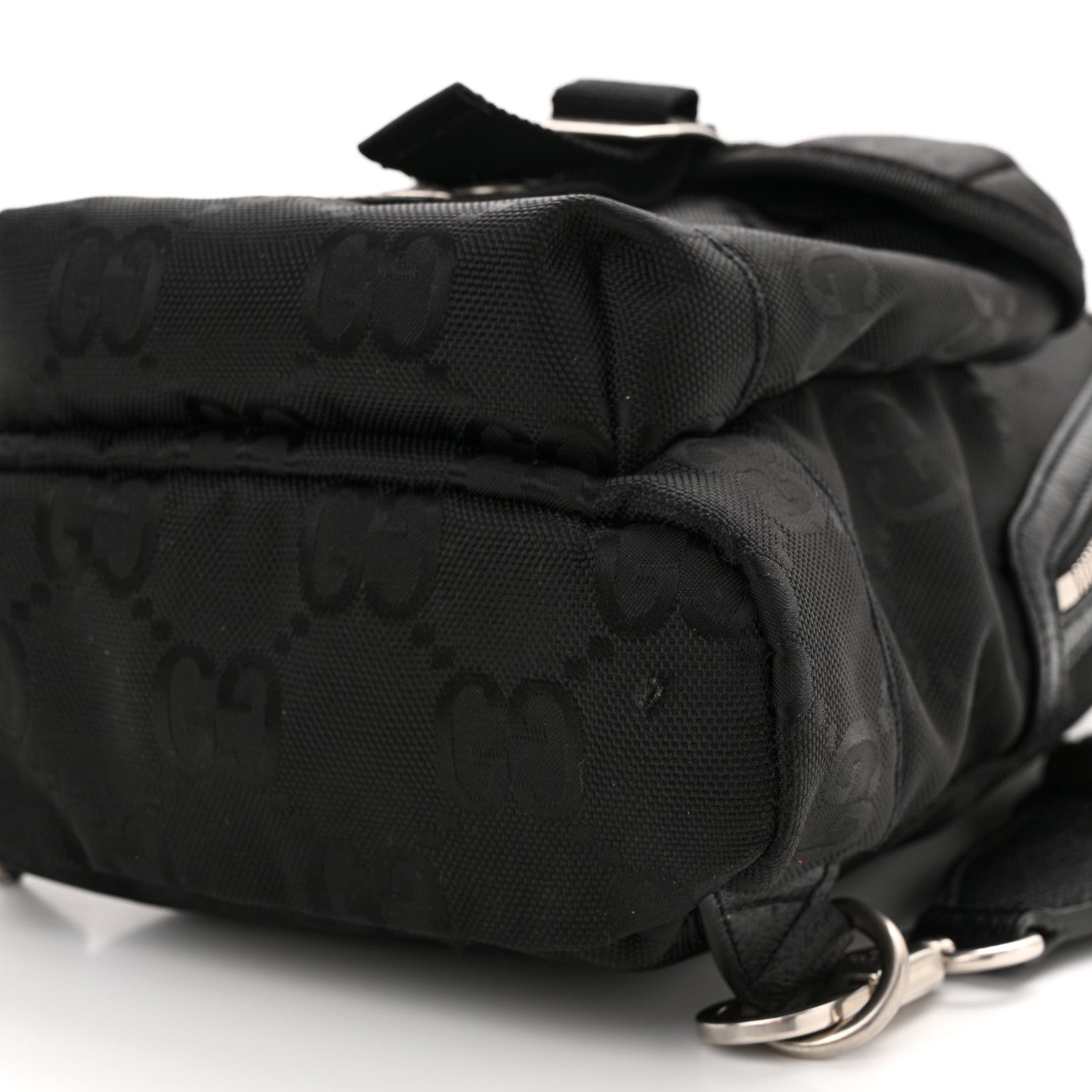 Gucci Econyl Nylon Monogram Off The Grid Sling Backpack Black 10 of 14