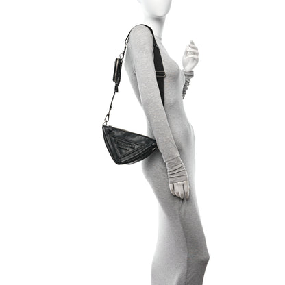 Prada Grace Lux Triangle Shoulder Bag Black 2 of 10