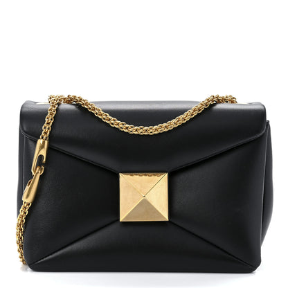 Valentino Garavani Nappa One Stud Chain Clutch Black 1 of 12