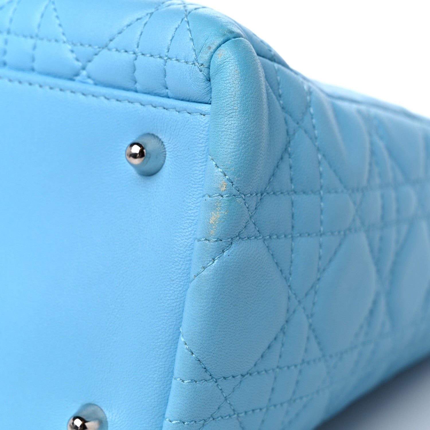 Christian Dior Lambskin Cannage Medium Lady Dior Light Blue 12 of 18