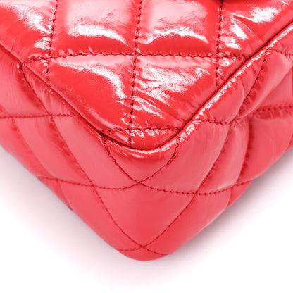 Chanel Shiny Crumpled Calfskin Quilted Small Wavy CC Hobo Red 10 of 11