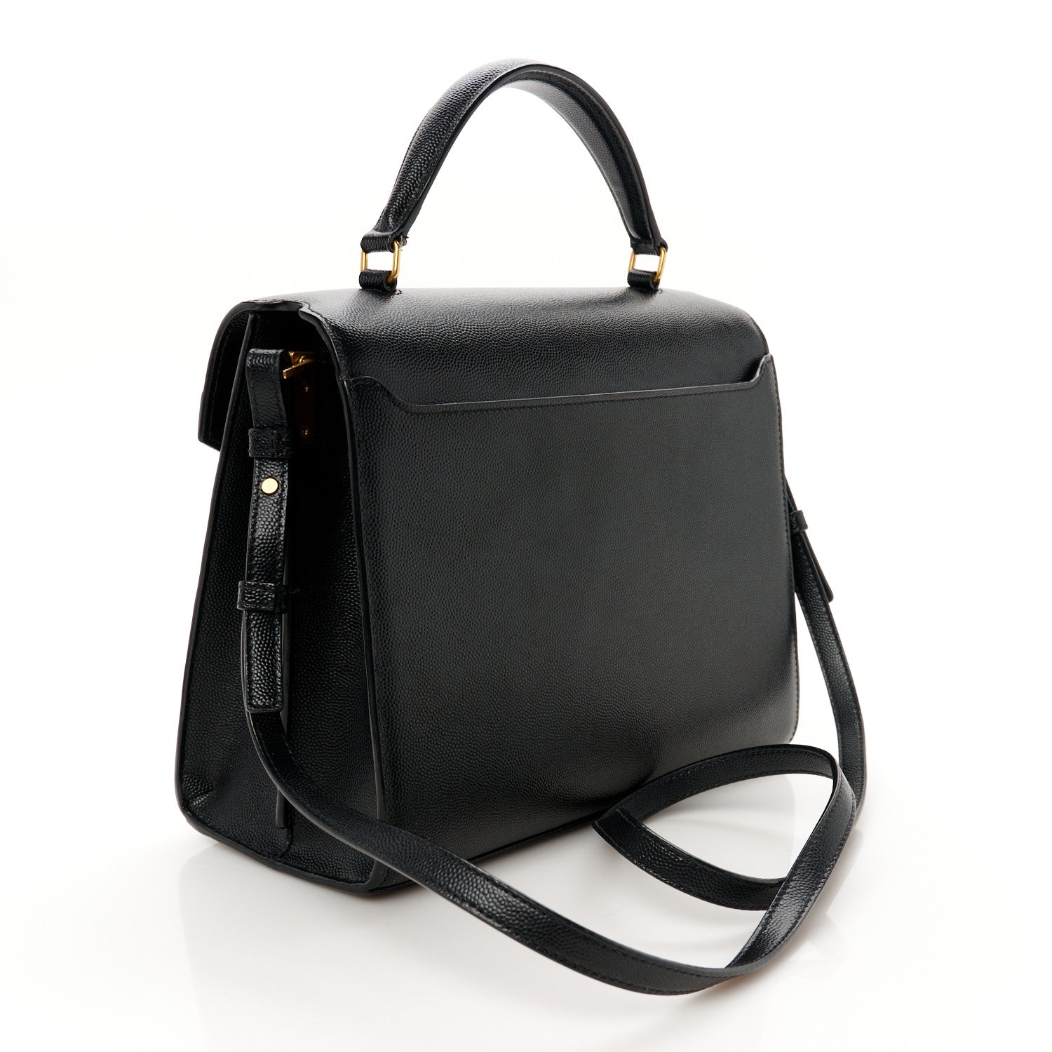 Saint Laurent Grain de Poudre Medium Classic Monogram Cassandra Top Handle Black Rouge Legion 3 of 12