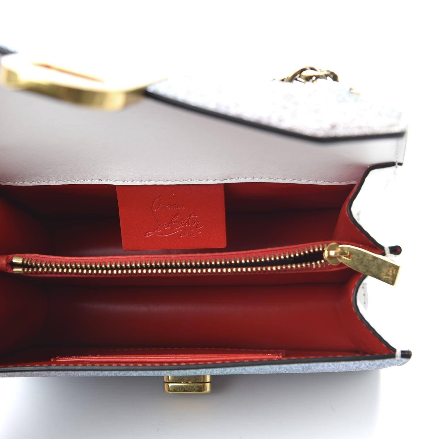 Christian Louboutin Glitter Calfskin Elisa Mini Shoulder Bag Multicolor Snow 5 of 9