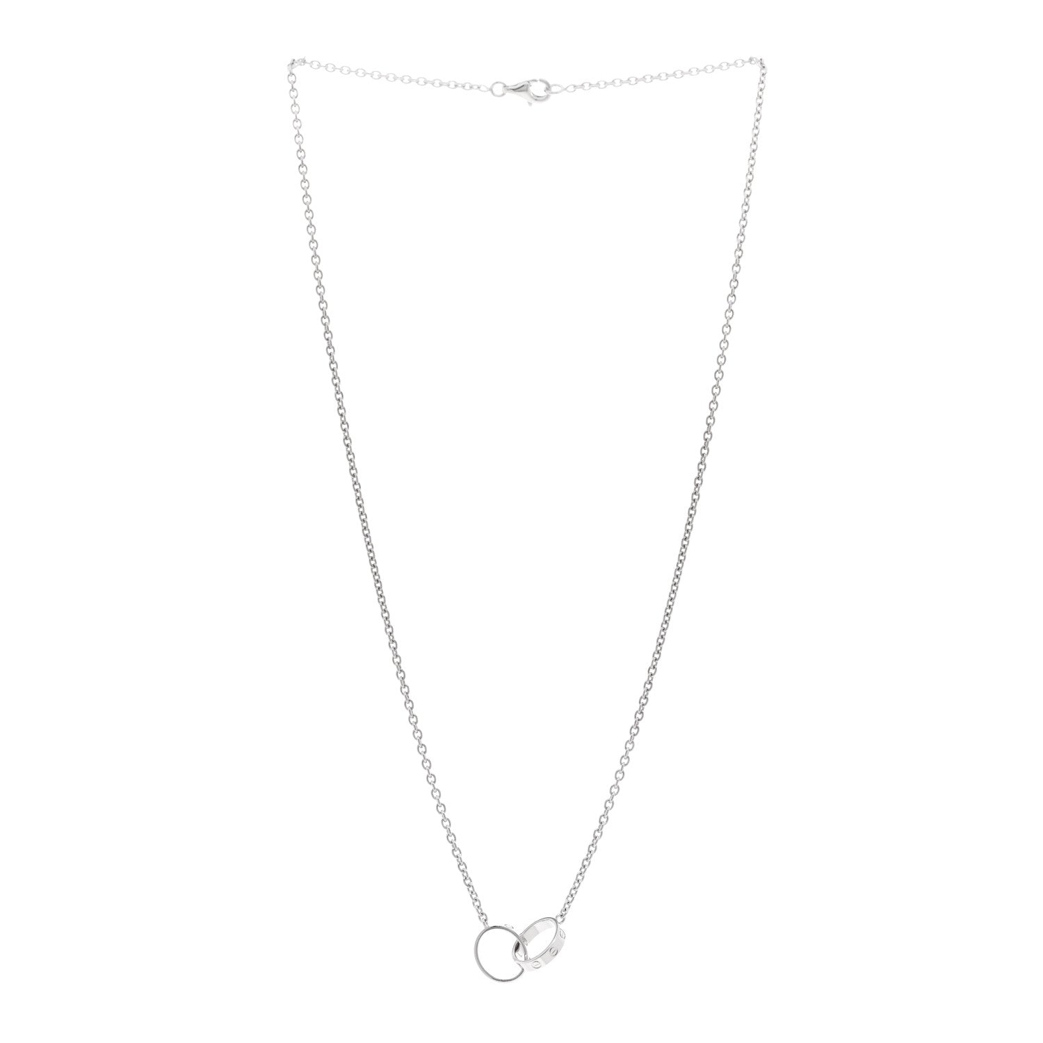 Cartier 18K White Gold Interlocking LOVE Necklace 3 of 5