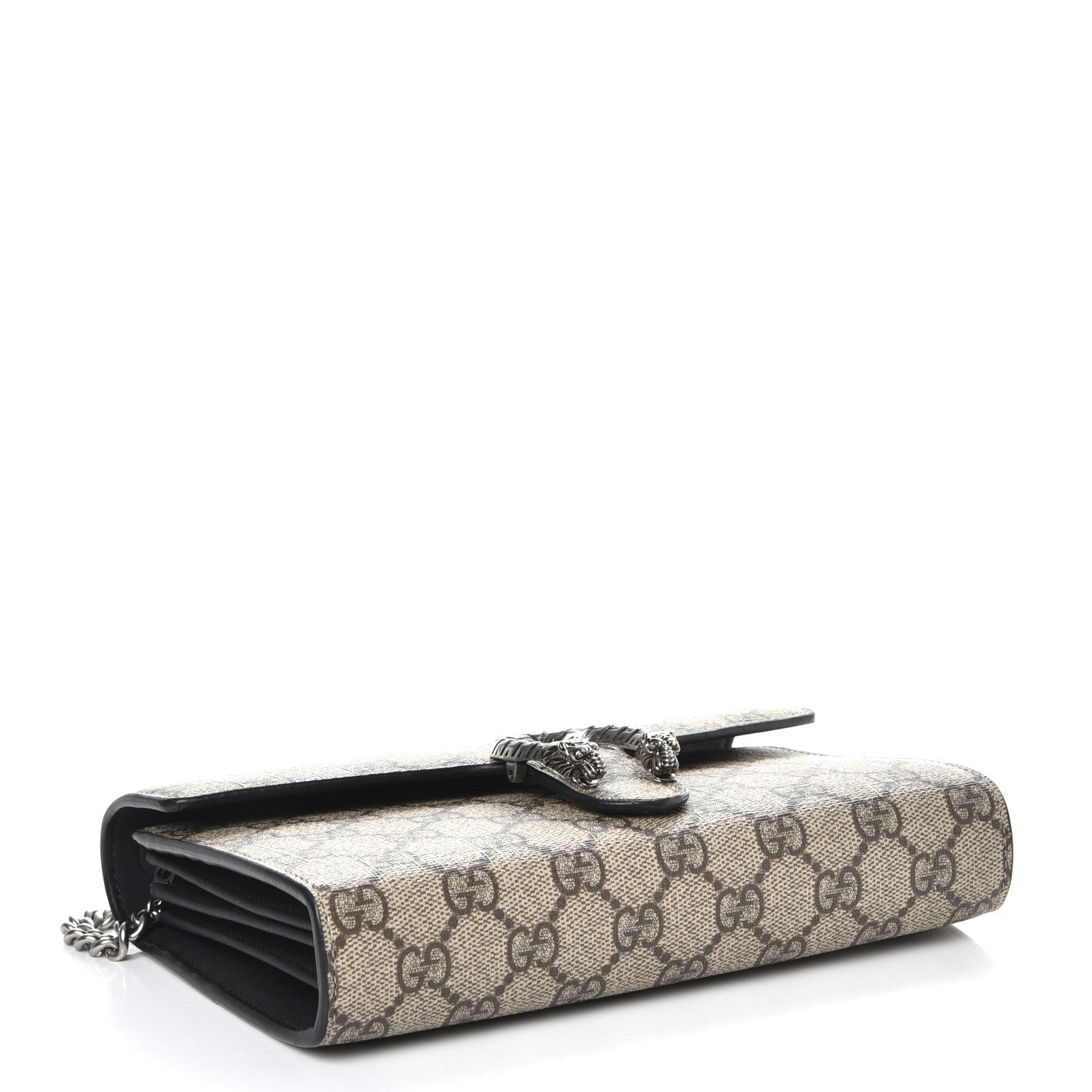 Gucci GG Supreme Monogram Mini Dionysus Chain Wallet Beige Black 4 of 8