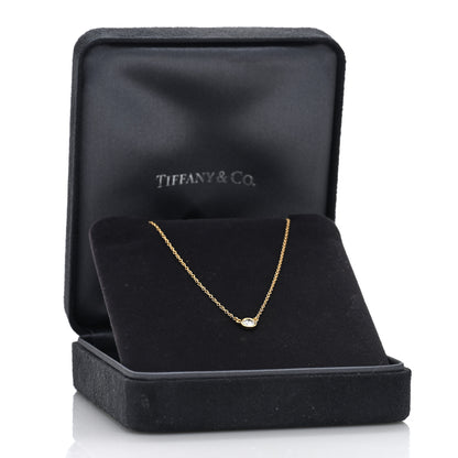 Tiffany 18K Yellow Gold Diamond .17ct Elsa Peretti Diamonds by the Yard Pendant Necklace 3 of 5