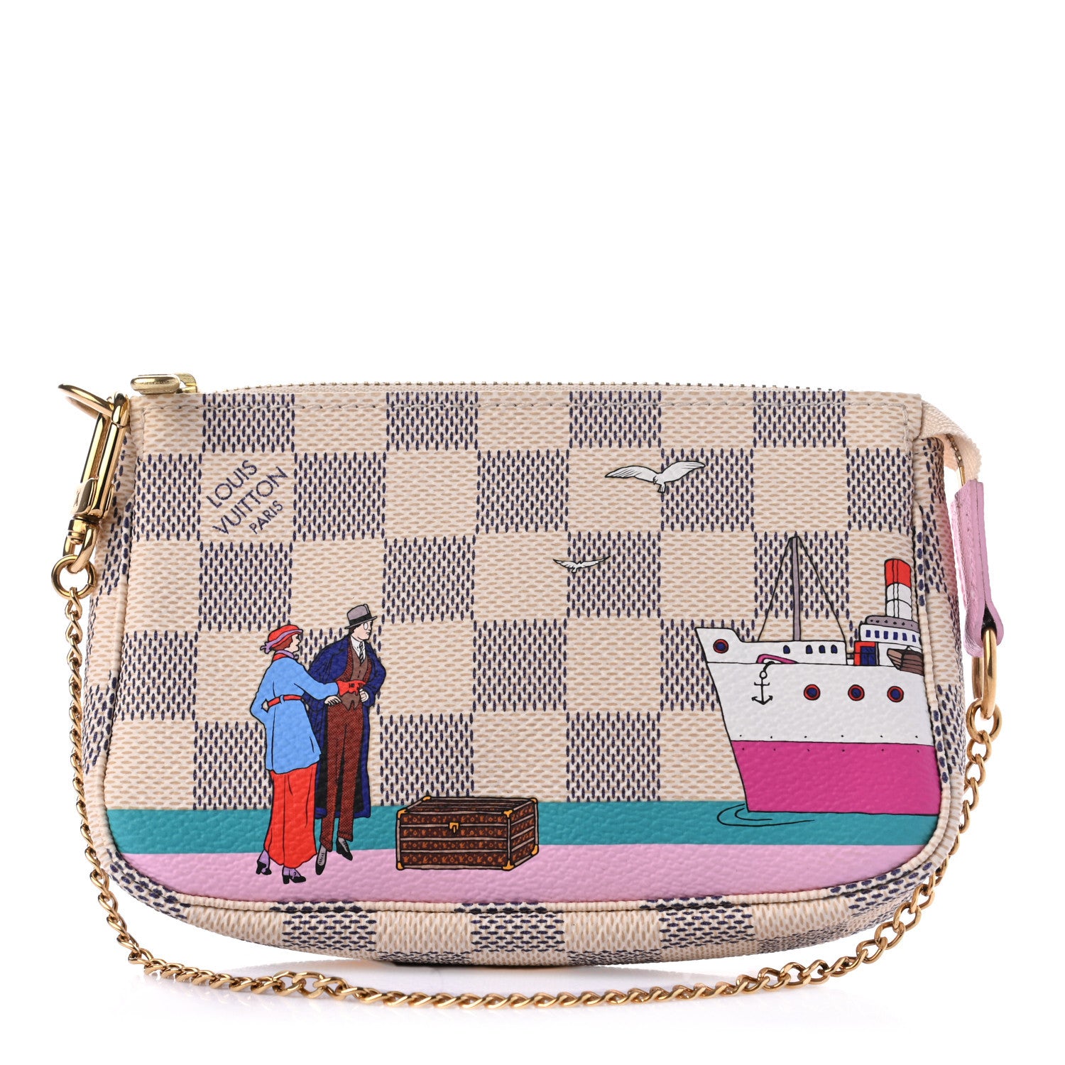Louis Vuitton Damier Azur 2016 Christmas Animation Mini Pochette Accessories 1 of 7