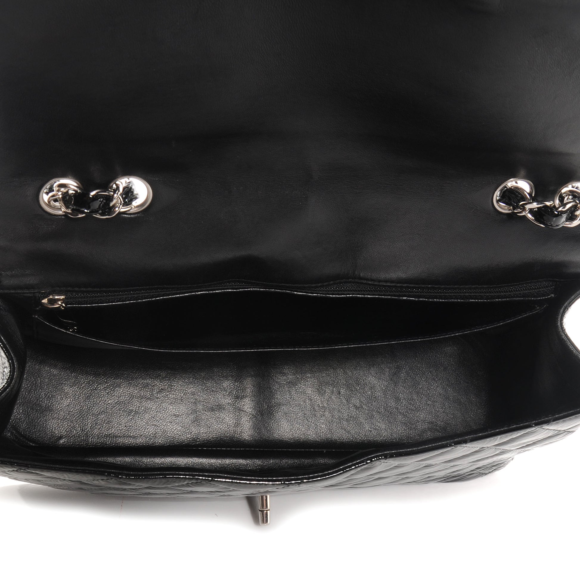 Chanel Distressed Patent Jumbo Single Flap Black 5 of 8
