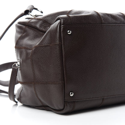 Chanel Caviar Square Stitched Bowler Dark Brown 9 of 11