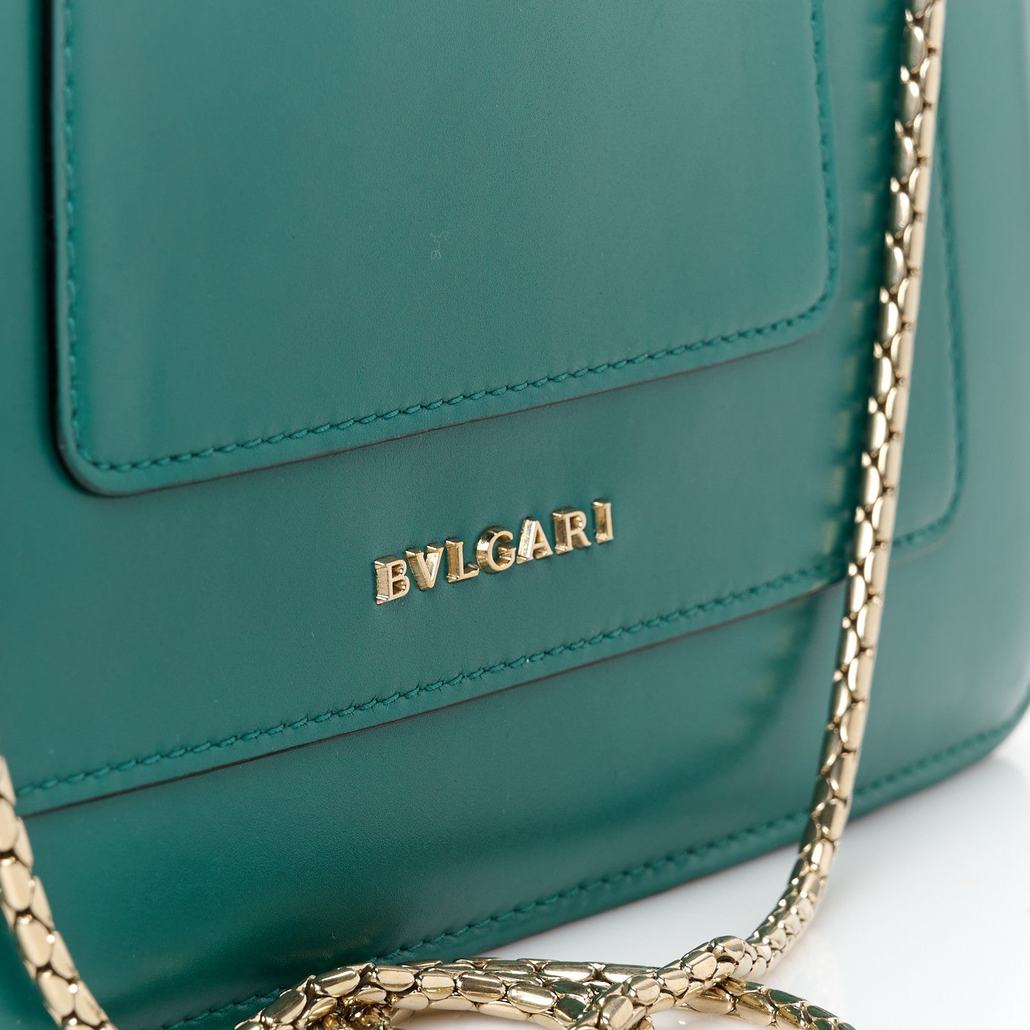 Bulgari Calfskin Serpenti Forever Shoulder Bag Emerald Green 10 of 14