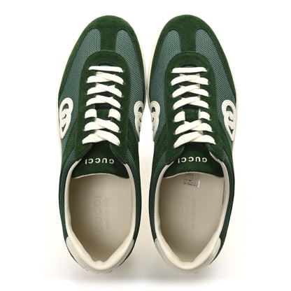Gucci Suede Nylon Mens G75 Sneaker 8 New Shamarock Emerald Off White 2 of 9
