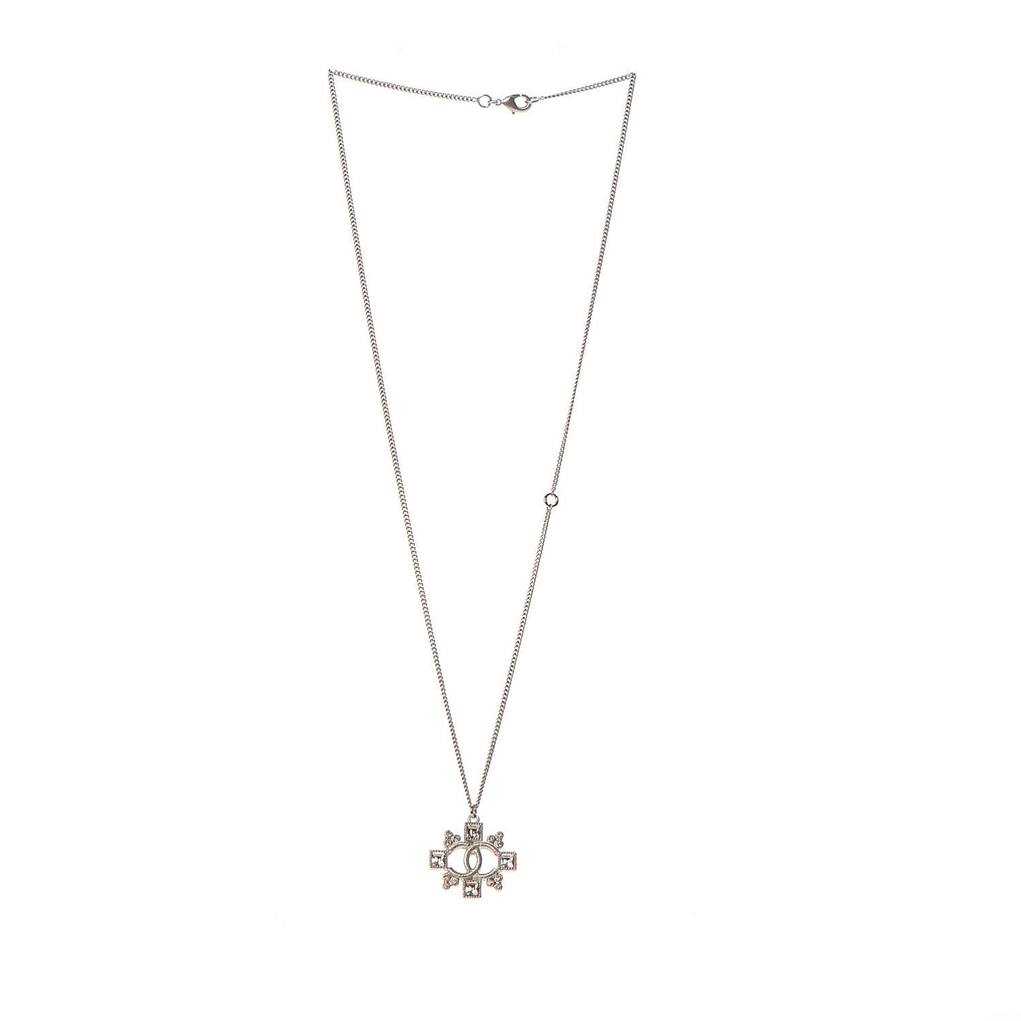 Crystal CC Necklace Silver