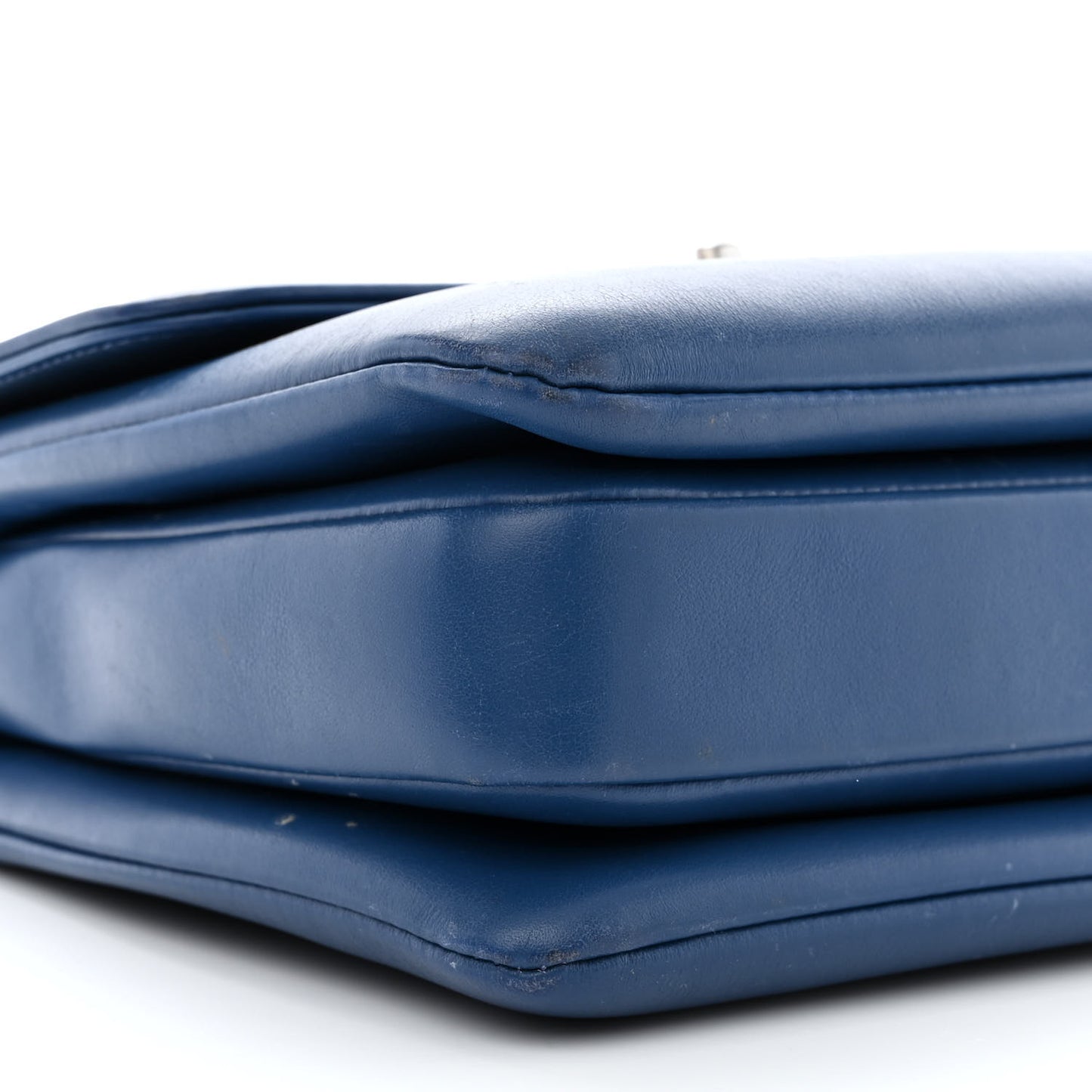 Calfskin Small Trendy CC Dual Handle Flap Bag Blue